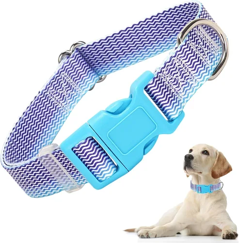 Vista 9 de Lindo collar de perro con patrones de flores verdes para perros machos y hembras, collares ajustables y cómodos para perros XS, pequeños, medianos