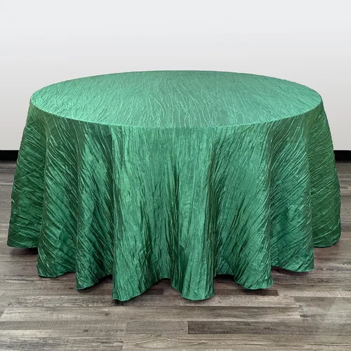 Vista 10 de YOUR CHAIR COVERS - Mantel redondo de 90 pulgadas con arrugas color rubor de tafetán – Elegante mantel brillante para bodas, fiestas y eventos