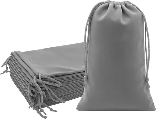 Vista 31 de Mandala Crafts Bolsas de terciopelo negro con cordón de 14 x 14 pulgadas, 10 bolsas grandes de terciopelo con cordón a granel para regalos de fiesta
