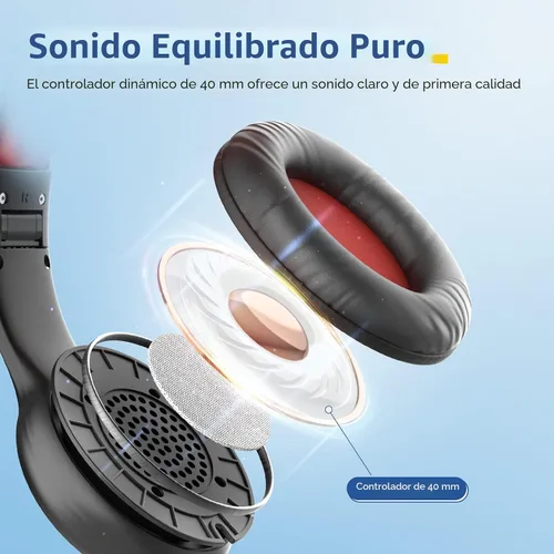 Vista 6 de EarFun K1 - Auriculares para niños con cable con micrófono, auriculares