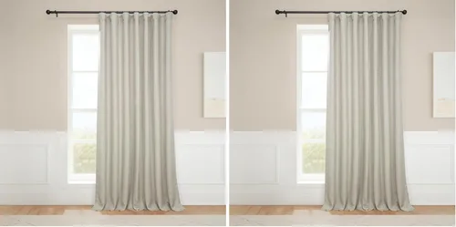Vista 43 de HPD Half Price Drapes - Cortinas de lino sintético para sala de estar (2 paneles) - 100 pulgadas de ancho x 84 pulgadas de largo - Cortinas