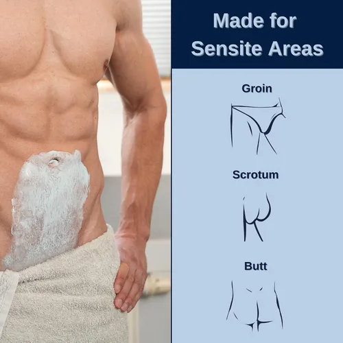 Vista 4 de No Hair Crew Paquete Íntimo Incluye Crema Depilatoria para Hombres y Polvo Corporal Seco y Fresco para el Control del Sudor y el Olor