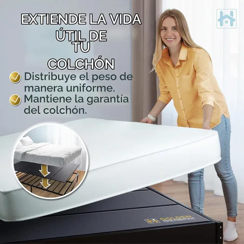 Vista 11 de Golden Home Essentials - Tablas de cama resistentes de 58 pulgadas x 80 pulgadas para cama tamaño Queen, tabla de cama extra resistente