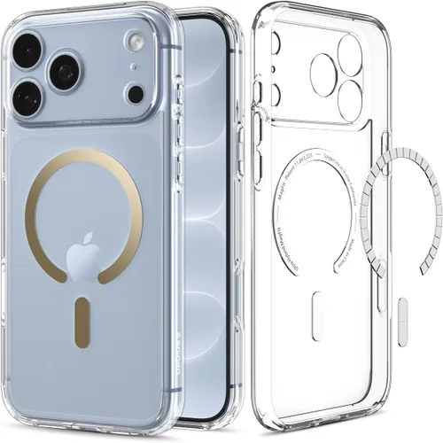 Vista 14 de Spigen Funda para iPhone 17, Ultra Hybrid MagFit [Control de cámara cubierta de TPU] [Anti-amarilleo] [Compatible con Magsafe] - Grafito
