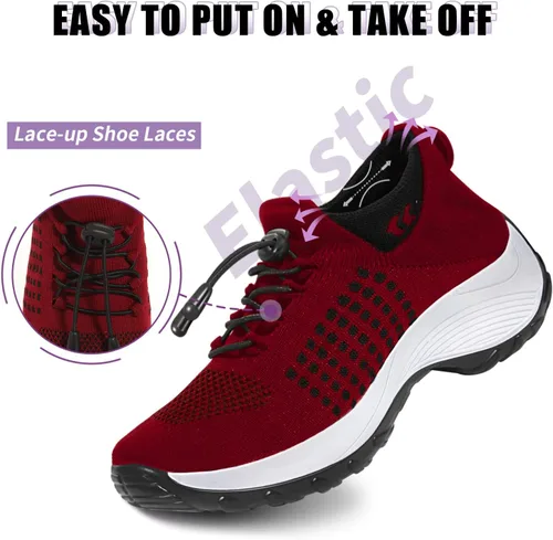 Vista 4 de STUNAHOME Zapatillas Ortopédicas Transpirables para Mujer Zapatos para Caminar Sin Cordones Zapatillas de Entrenamiento Cómodas Casuales para Mujer