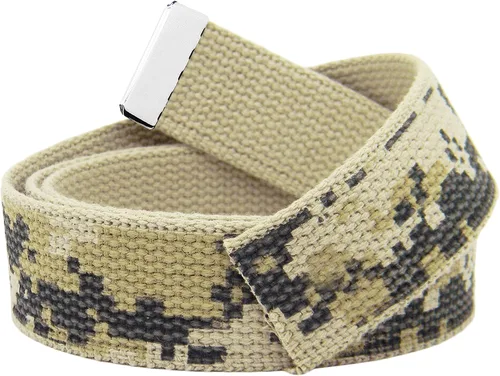 Vista 15 de Build A Belt Cinturón de lona militar, 1.25 pulgadas de ancho, beige, unisex para adultos