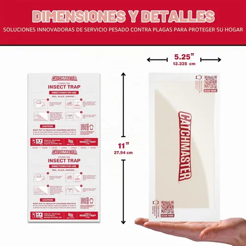 Vista 4 de Catchmaster Trampas de pegamento extra resistentes XL para ciempiés y arañas, paquete de 20 unidades, atrapa insectos, trampas para arañas, grillos