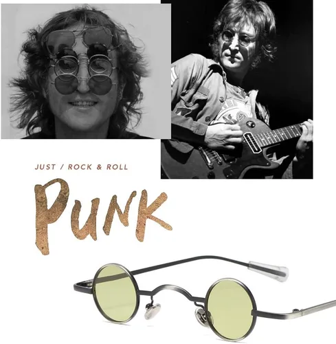 Vista 5 de Dollger Gafas de sol polarizadas punk de los años 70, diseño de círculo hippie