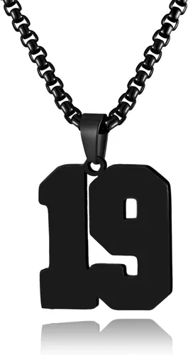 Vista 27 de Collar de Número Dorado para Hombre, Cadena de Acero Inoxidable con Colgante de Número para Atletas, Joyería Deportiva Personalizada para Niños