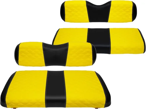Vista 17 de Fundas de Asiento de Carrito de Golf Delanteras y Traseras Impermeables y Resistentes al Sol de Cuero Vinílico de Grado Marino Accesorios de Negro