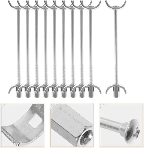 Vista 9 de SOLUSTRE Conector de encimera 10 unids Conector de acero galvanizado perno de carnicero Bloques Carassosories Muebles 5.906 in para mejoras