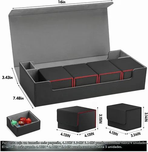 Vista 4 de Estuche de almacenamiento prémium para tarjetas coleccionables TCG, caja con capacidad para más de 800 tarjetas con funda para MTG, YuGiOh, Uno