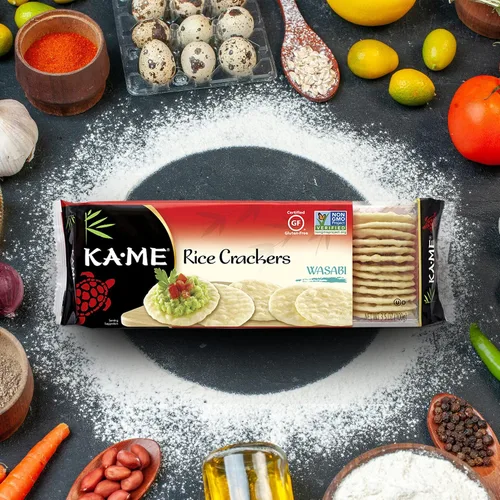 Vista 3 de Kame Rice Cracker Wasabi, 3.5000 onzas (paquete de 6)