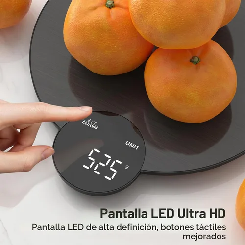 Vista 4 de Ultrean Báscula de precisión para alimentos de 1g/0.1oz, báscula de cocina digital con pantalla LED HD, acero inoxidable, capacidad de 11 libras