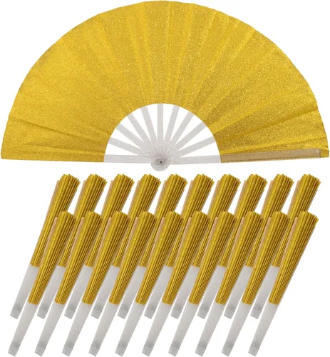 Vista 33 de 10 ventiladores plegables grandes de mano para hombres y mujeres, abanicos decorativos plegables, accesorios rave, utilizado para bailes, fiestas