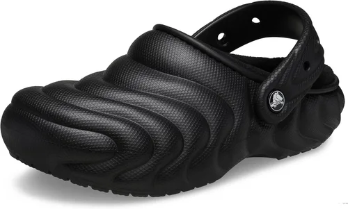 Vista 12 de Crocs Zuecos Unisex para Adultos Classic Lined Overpuff y Geometric Fuzzy Azul medianoche