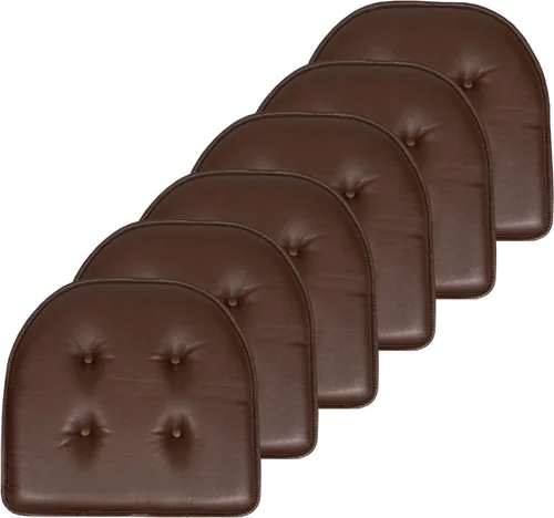 Vista 18 de Sweet Home Collection - Cojín de asiento de espuma viscoelástica y respaldo de caucho antideslizante con capitoné para silla, cojín en U, 17x16 Gris