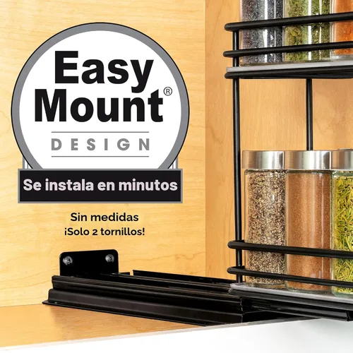 Vista 4 de LYNK PROFESSIONAL® Organizador de especiero extraíble para el interior de armarios de cocina - 4-3/8 pulgadas de ancho - Cajón deslizable - Estantes