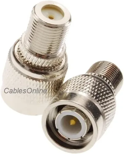 Vista 6 de CablesOnline, 5 unidades de adaptadores coaxiales RF tipo F hembra a conector macho TNC, RF-T112-5