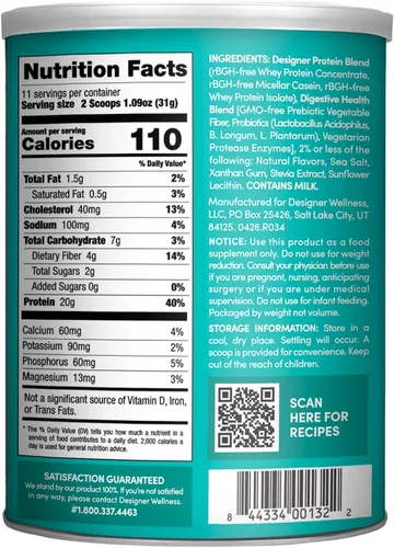 Vista 3 de Polvo de proteína de suero 100 % premium de Designer Protein, 1020W132, 1, 1