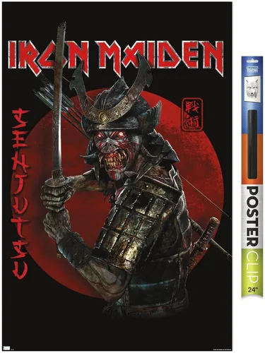Vista 17 de Trends International Iron Maiden - Póster de pared Senjutsu, 14.72 x 22.37 pulgadas, versión enmarcada de madera de granero Versión enmarcada