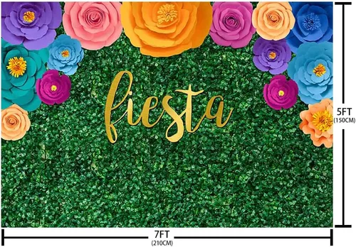 Vista 5 de Sendy Fondo temático de fiesta mexicana de 7 x 5 pies para fotografía, festival, fiesta de cumpleaños, suministros de decoración de fiesta de cinco