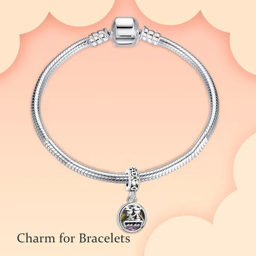 Vista 4 de NJXINJIABO Flower and Cute Animal Charms for Women Charm Bracelets, 925 Sterling Silver Animal Mother's Day Halloween Birthday Christmas Jewelry