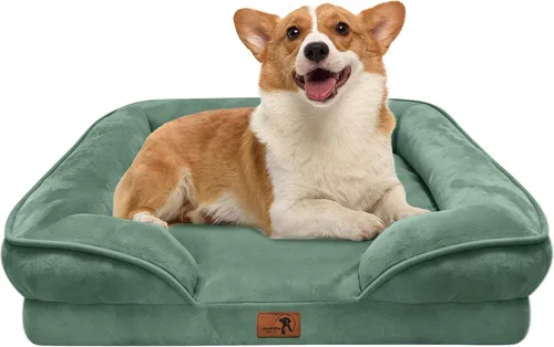 Vista 30 de Spotted Play Cama ortopédica para perros con lados, sofá cama para perros pequeños, sofá cama de espuma de apoyo para mascotas con funda extraíble