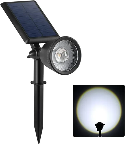 Vista 9 de Proyector de puesta de sol con energía solar al aire libre, impermeable, LED, acento para paisaje, iluminación de elevación para árboles, bandera