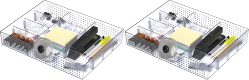 Vista 13 de Simple Houseware - Bandeja organizadora con 9 compartimentos ajustables, color negro