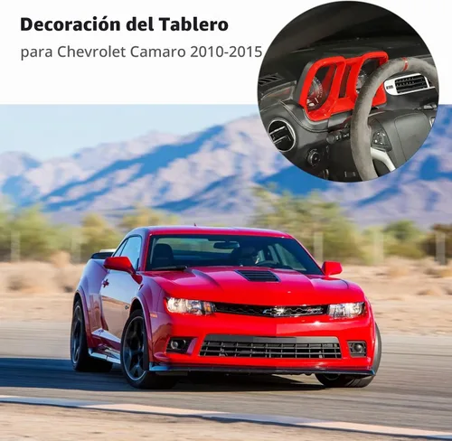 Vista 6 de CheroCar Para Chevrolet Camaro Dashboard Cover Panel Trim Decoración Compatible con Chevrolet Camaro 2010-2015 (rojo)