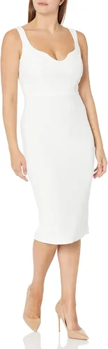 Vista 15 de Dress The Population Vestido midi ajustado con cuello en V redondeado Sloane para mujer Negro