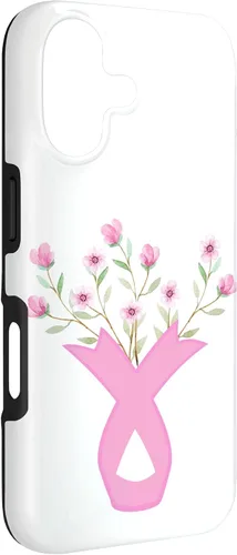 Vista 3 de Flower Jar Pink Ribbon Breast Cancer Awareness Month Women Case for iPhone 17