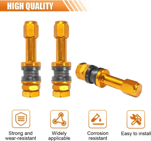Vista 3 de 5 piezas TR43E/VS43 - Vástagos de válvula de neumático sin cámara de metal, montaje de vástago de válvula de aleación de aluminio para orificio