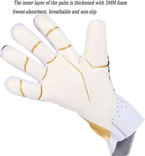 Vista 7 de Guantes de portero de fútbol, guantes de fútbol, guantes profesionales antideslizantes con agarre fuerte, guantes de portero para entrenamiento