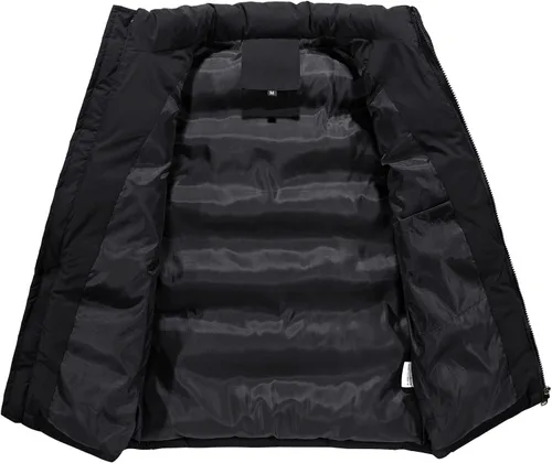 Vista 6 de WENKOMG1 Chaleco acolchado de invierno para hombre, ligero, plegable, con cremallera, sin mangas, resistente al agua
