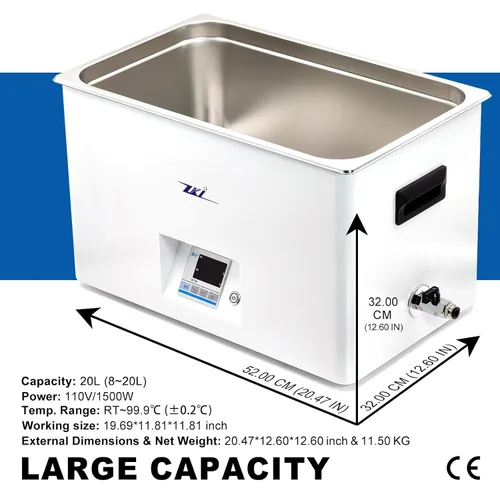 Vista 5 de ZKI Baño de Agua de Laboratorio de 20L, Baño de Agua Termostático de Laboratorio de 1500W, Precisión de ±0.2°C y Resolución de 0.1°C, 14 Módulos