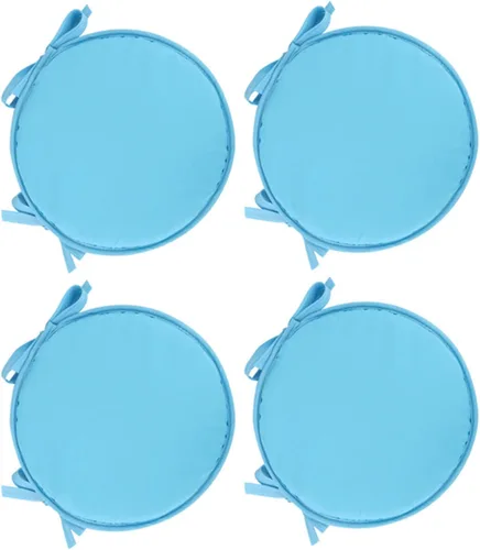 Vista 7 de Womenyiaor Juego de 4 cojines redondos para sillas para interiores y exteriores, con lazos, juego de bistró, almohadillas para sillas de comedor