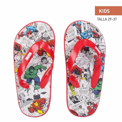 Vista 2 de Chanclas para Niños Marvel Rojo Gris
