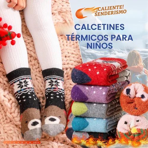 Vista 2 de Eocom Calcetines de lana para niños y niñas, cálidos, térmicos, de invierno, gruesos, suaves, de senderismo, calcetines de regalo, 6 pares 6 pares