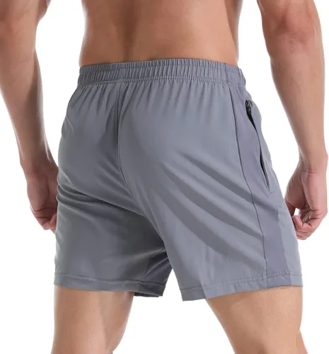 Vista 2 de VPOS Pantalones cortos de gimnasio para hombre de 5 pulgadas, ligeros pantalones cortos deportivos para hombre, de secado rápido, con bolsillos