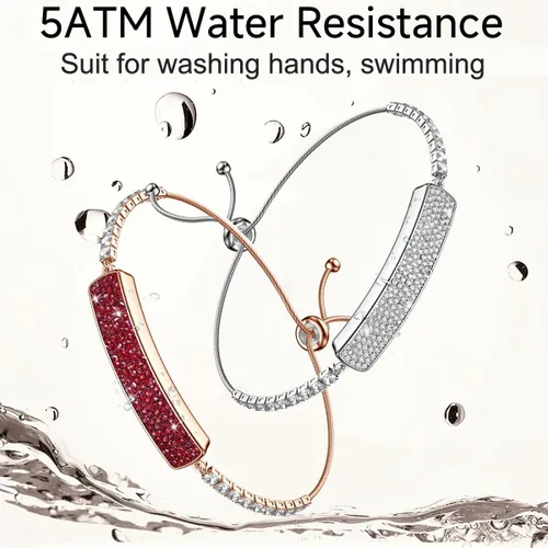 Vista 7 de Rastreador de actividad física elegante pulsera inteligente de diamantes para mujer pulsera de salud pulsera de frecuencia cardíaca monitor