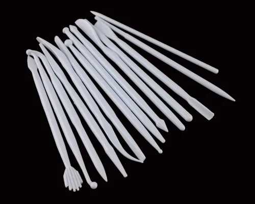 Vista 3 de yueton Juego de 14 piezas de plástico para manualidades de arcilla para modelar y esculpir (blanco)