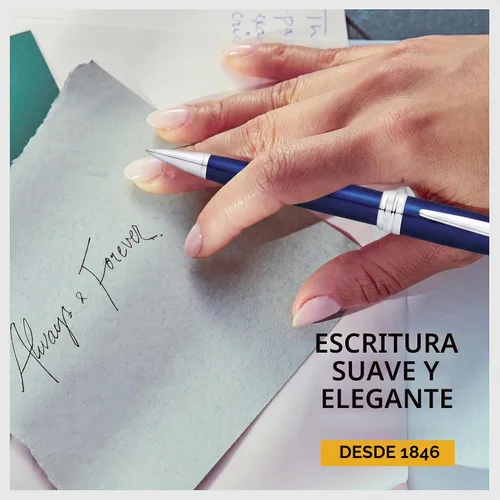 Vista 2 de Cross Bailey Bolígrafo recargable presentado en una caja de regalo premium, punta media, tinta negra, azul