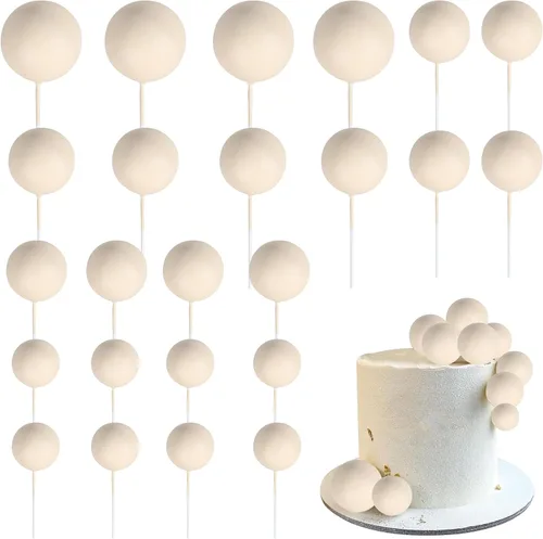 Vista 22 de Rsstarxi 30 piezas de mini globos y bolas de espuma para tartas – Insertos de pastel de bricolaje para bodas, aniversarios y decoraciones de fiesta