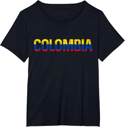 Vista 10 de Camiseta Vintage Pride de la bandera colombiana de Colombia, Negro
