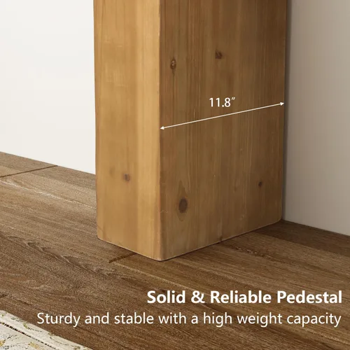 Vista 3 de Mesa consola de madera maciza para entrada, mesa de sofá de granja de 63 pulgadas de largo detrás del sofá, mesas de entrada rectangulares rústicas