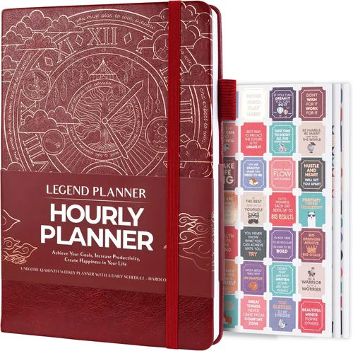 Vista 17 de Legend - Agenda por hora sin fecha, planificador diario por hora con ranuras de tiempo, organizador semanal de gestión del tiempo y libro de citas