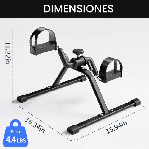 Vista 2 de Pedal Exerciser Mini Stationary Cycle with Adjustable Resistance, Under Desk Bike for Home Exercise Equipment, Lightweight and Compact