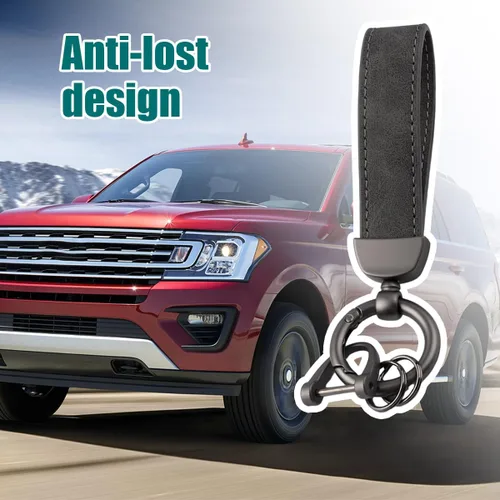 Vista 5 de Kewucn Llavero de Cuero Genuino para Automóvil, Portallaves Universal de Metal Resistente para Automóvil con Anillo en D Antipérdida para Hombres